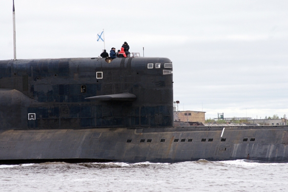 Подводлодка К-407 Новомосковск впервые выходит в море после модернизации 1.06.12г. Подводлодка К-407 Новомосковск впервые выходит в море после модернизации 1.06.12г.