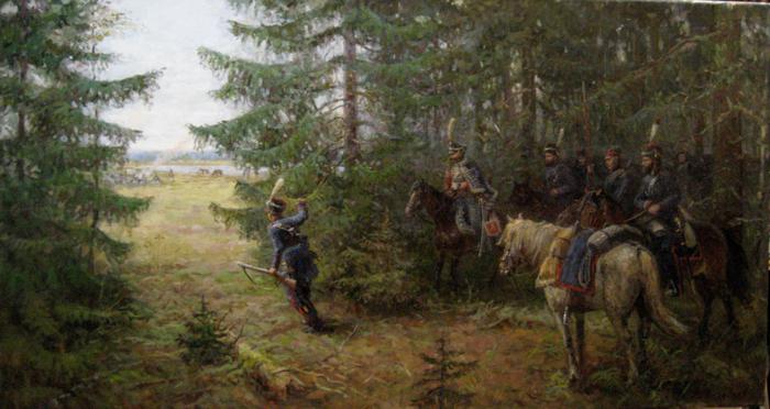 Партизаны в засаде. Художник А. Чагадаев. Партизаны в засаде. Художник А. Чагадаев.
