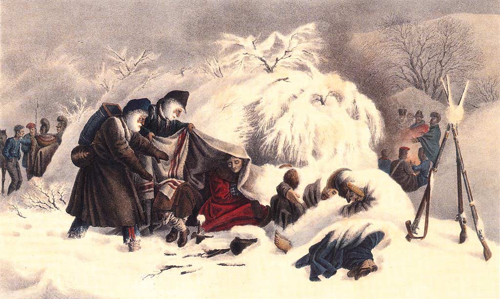 Бивак около Михайловки, 7 ноября 1812 г. Худ. Фабьер дю Фор Бивак около Михайловки, 7 ноября 1812 г. Худ. Фабьер дю Фор