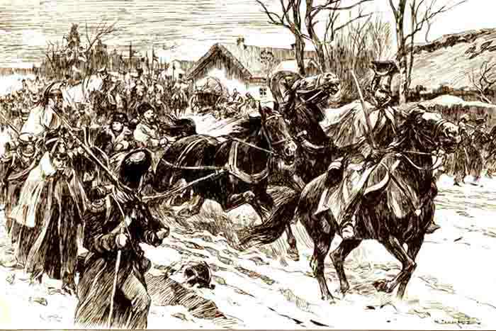 Наполеон покидает армию в Сморгони 5 декабря (23 ноября) 1812 года. Худ. Н.Самокиш. Наполеон покидает армию в Сморгони 5 декабря (23 ноября) 1812 года. Худ. Н.Самокиш.